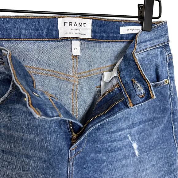 Frame Le High size 28 Skinny Jeans Gusset Step Skinny Light Wash Jeans - Picture 3 of 8